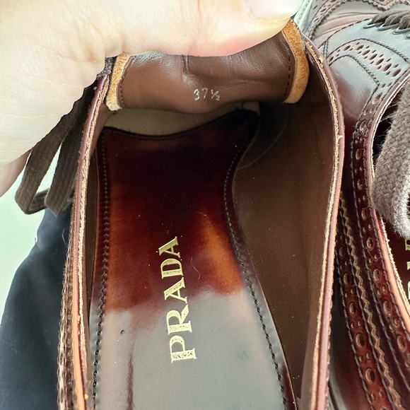 Cognac Oxford Brogue Platform Loafers - Picture 6 of 8